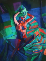 Figur mit grünem Kopftuch