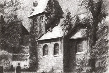 Einsame Figur im Kirchhof