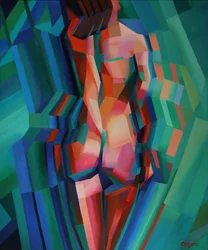 Lebendige kubistische Figur