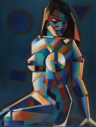 Lebendige kubistische Figur
