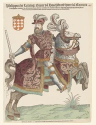 Porträt von Filips van Lalaing zu Pferd