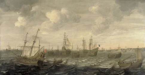 Die niederländische Heringsflotte auf den Fischgründen