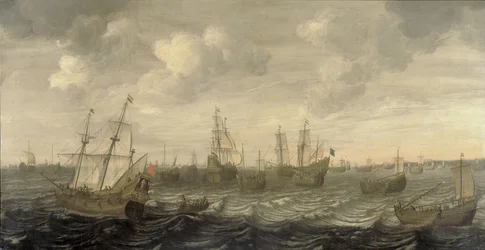 Die niederländische Heringsflotte unter Segeln