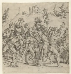 Triumph des Bacchus, mittlere Platte