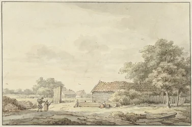 Landschaft mit Bauernhöfen
