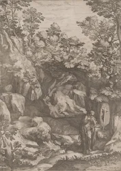 Die reuige Maria Magdalena in der Wildnis