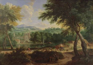 Landschaft mit einer Schafherde