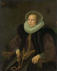 Porträt von Griete Jacobsdr van Rhijn (1585-1652), Ehefrau von Jacob Cornelisz Banjaert, genannt van Neck