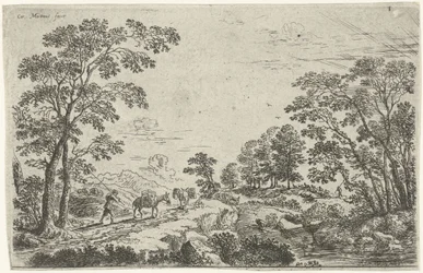 Landschaft mit Maultiertreiber