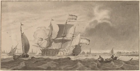 Kriegsschiff in der Y