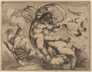 Drei fliegende Putti