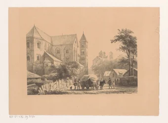 Rinder mit Wagen vor einer Kirche aus dem 11. Jahrhundert