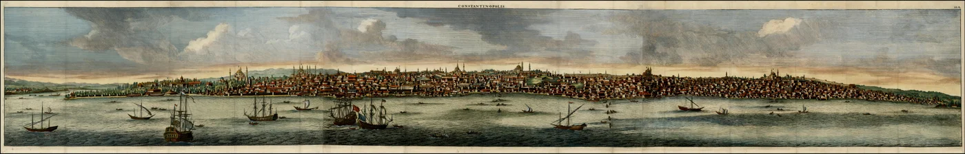 1698 kolorierte Ansicht von Konstantinopel von Cornelis De Bruyn