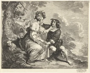 Hirte und Hirtin in Landschaft