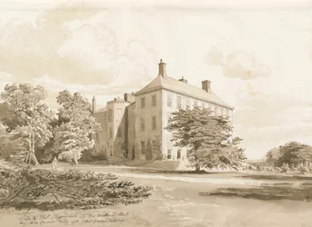 Wrottesley Hall: Sepia-Zeichnung, Aug 1820