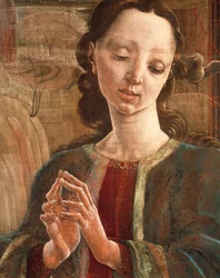 Verkündigung, Orgelklappe im Dom von Ferrara