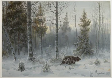 Bär im Winterwald, 1907