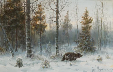 Winterlandschaft mit Bär, 1907