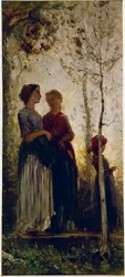 Drei Bauern mit Bäumen