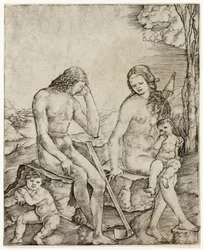 Adam und Eva mit den Kindern Kain und Abel