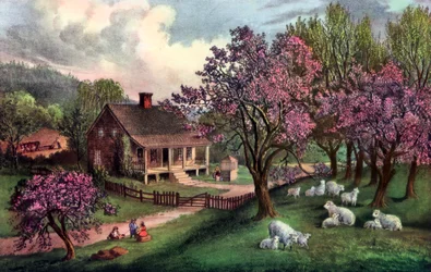 Amerikanisches Gehöft im Frühling, 1869