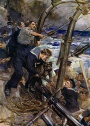 Wie Norah der Bulldogge vom sinkenden Schlachtschiff gerettet wurde