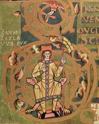 St. Wenzel (907-929) aus dem Vysehrad-Kodex, ca. 1085
