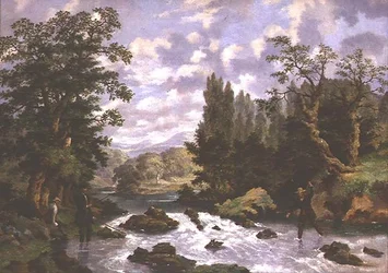 Angler spielen ihren Fang