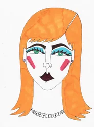 Blondes Mädchen, blaues Haar