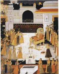 Maharaja Abhai Singh bei einer Tanzaufführung