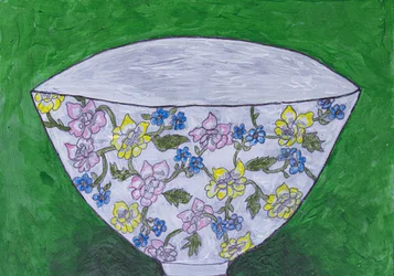 Bunte Blumenschale