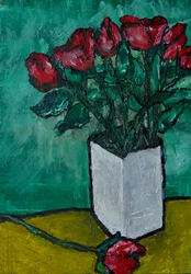 Rote Rosen Stillleben