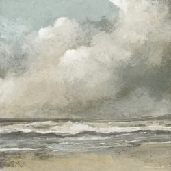 Nebliger Strand