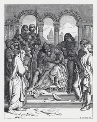 Illustration zu Tennysons Gedicht, Die Prinzessin (Gravur)
