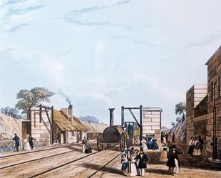Liverpool und Manchester Railway: Wasseraufnahme in Parkside, 1831