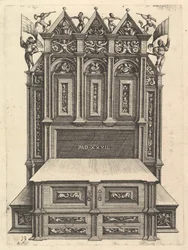 Entwurf für ein Bett, 1527