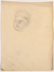 Zeichnung, Schlafendes Kind, 1840–1845
