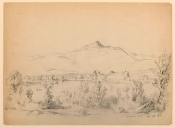Zeichnung, Chocorua-Teich und Berg, New Hampshire, 28. September 1854