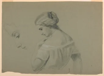Zeichnung, Profil eines Frauenkopfes, 1840–70