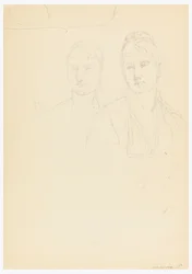 Zeichnung, Skizze für ein Porträt von Bella Worsham, 1878