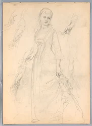 Zeichnung, Studie für "Titian zeigt, 1872"