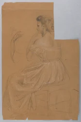 Zeichnung, Studie für "Titian zeigt, 1872"