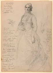 Mrs. Rutherford B. Hayes stehend, Studien von Arm und Händen