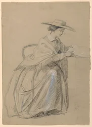 Mrs. Sheppard Gandy sitzend