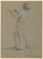 Studie eines Jungen, der ein Tablett für "The Republican Court" (Lady Washington