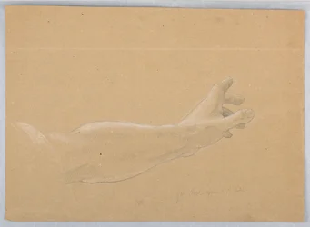 Studie einer Hand für Engel, der St. Peter erscheint in "Frühe christliche Märtyrer"