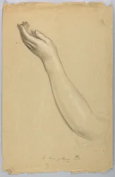 Studie der linken Hand für "Lektion der Nächstenliebe"