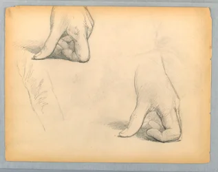 Zwei Skizzen einer linken Hand