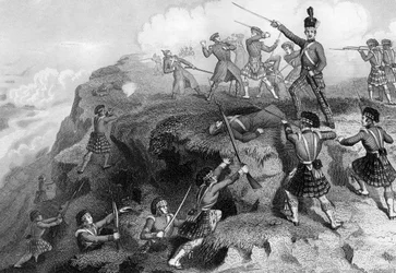 Die Highlander greifen das russische Reduit an, Schlacht an der Alma, 1854, 1857