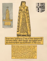 Messingplatte für Dame Margaret Dalett und Ellen Berney, aus der Kirche von Beckenham
